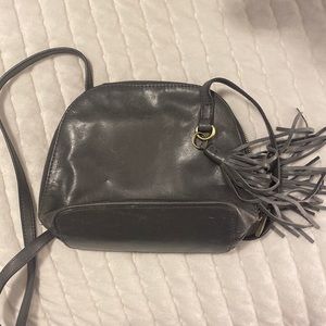 Grey leathe hobo purse